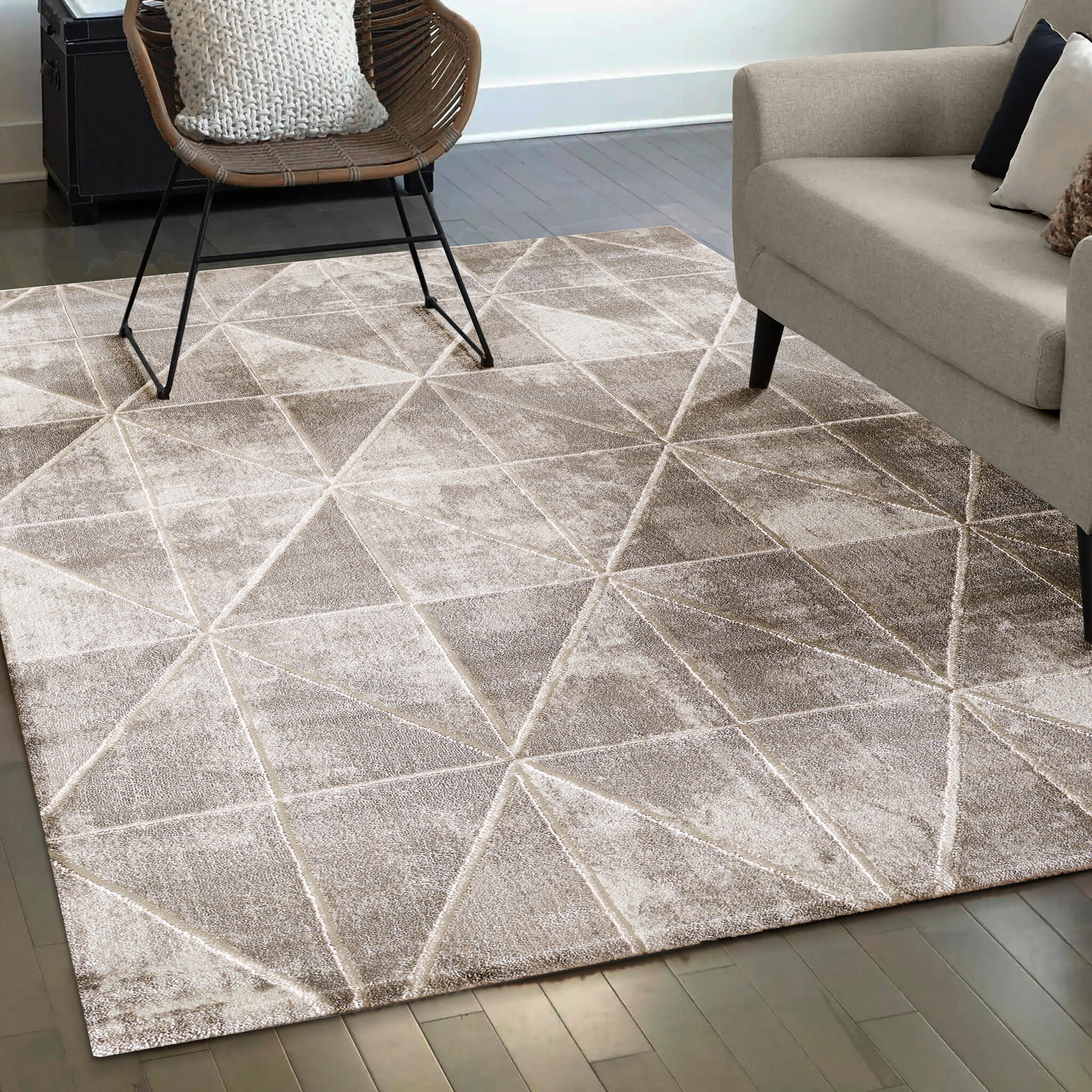 Harmony Mystic - Modern Abstract Vloerkleed - Laagpolig - Beige