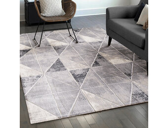 Harmony Mystic - Modern Abstract Vloerkleed - Laagpolig - Lichtgrijs