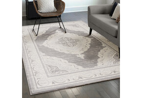 Harmony Vloerkleed - Rechthoekig - Klassieke Orient Look - Laagpolig - Lichtgrijs