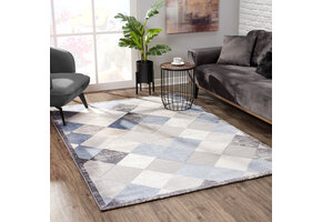 Evra Bali - Modern Vloerkleed - Laagpolig Tapijt - Grijs Blauw