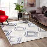 Evra Burano - Modern Vloerkleed - Laagpolig Tapijt - Grijs Blauw