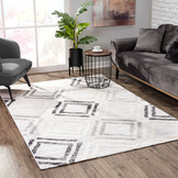 Evra Burano - Modern Vloerkleed - Laagpolig Tapijt - Grijs Creme