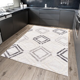 Evra Burano - Modern Vloerkleed - Laagpolig Tapijt - Grijs Creme