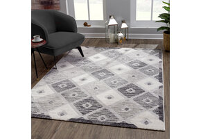 Evra Basic Home - Modern Vloerkleed - Laagpolig Tapijt - Grijs Creme