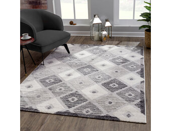 Evra Basic Home - Modern Vloerkleed - Laagpolig Tapijt - Grijs Creme