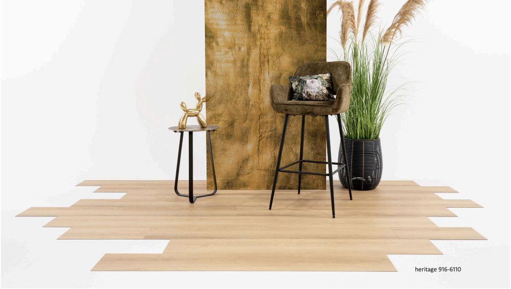 Heritage Vloer PVC Dryback - Houtlook - Duurzaam - Lange plank