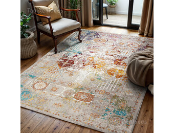 Tapijtenloods Picasso Feraghan Vintage Vloerkleed Multi / Beige Laagpolig