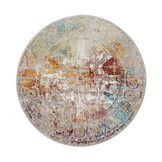 Picasso Feraghan Vintage Rond Vloerkleed Multi / Beige Laagpolig