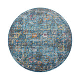 Picasso Sarough Vintage Rond Vloerkleed Blauw Laagpolig