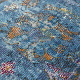 Picasso Sarough Vintage Rond Vloerkleed Blauw Laagpolig