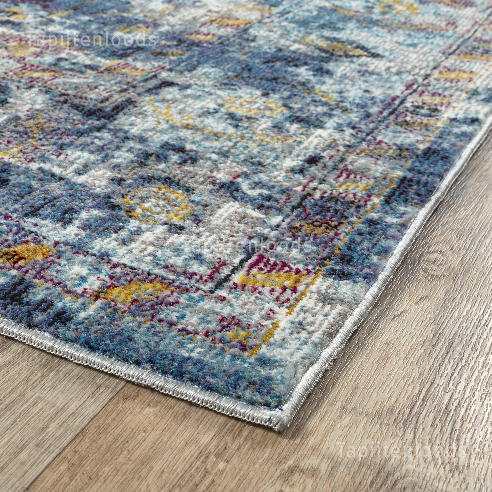 Picasso Heriz Vintage Vloerkleed Multi / Blauw Laagpolig