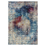 Tapijtenloods Picasso Heriz Vintage Vloerkleed Multi / Blauw Laagpolig