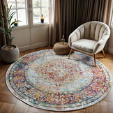 Picasso Keshan Vintage Rond Vloerkleed Multi / Beige Laagpolig