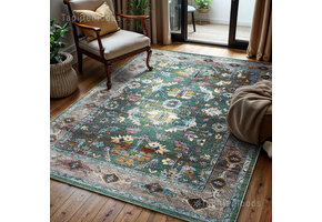 Picasso Pablo Vintage Vloerkleed Groen / Multi Laagpolig