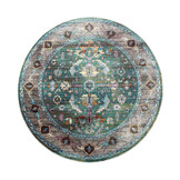 Picasso Pablo Vintage Rond Vloerkleed Groen / Multi Laagpolig