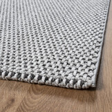 Lora Plus Laagpolig Effen Vloerkleed - Geweven Design - Zwart  Wit