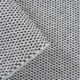 Lora Plus Laagpolig Effen Vloerkleed - Geweven Design - Zwart  Wit