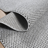 Lora Plus Laagpolig Effen Vloerkleed - Geweven Design - Zwart  Wit