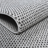 Lora Plus Laagpolig Effen Vloerkleed - Geweven Design - Zwart  Wit