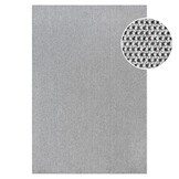 Lora Plus Laagpolig Effen Vloerkleed - Geweven Design - Zwart  Wit