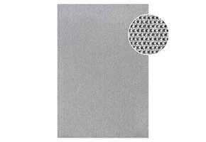 Lora Plus Laagpolig Effen Vloerkleed - Geweven Design - Zwart  Wit