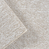 Lora Plus Laagpolig Effen Vloerkleed - Geweven Design - Beige Creme