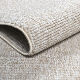 Lora Plus Laagpolig Effen Vloerkleed - Geweven Design - Beige Creme