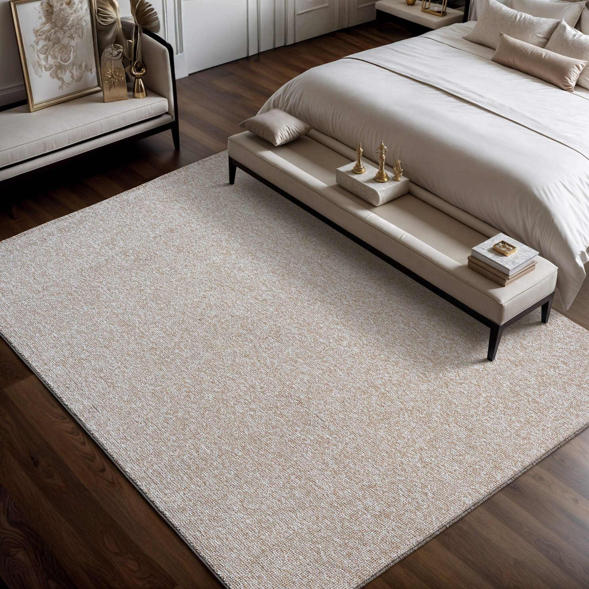 Lora Plus Laagpolig Vloerkleed Beige/Crème