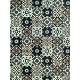 Vintage Keukenloper – Wasbaar (40°C) – Antislip – Terra/Zwart – Per Meter