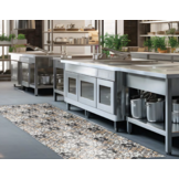 Vintage Keukenloper – Wasbaar (40°C) – Antislip – Terra/Zwart – Per Meter