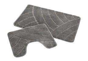 Nevada Badmat Laagpolig Badkamer Set 2-Delig Grijs