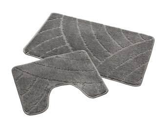 Nevada Badmat Laagpolig Badkamer Set 2-Delig Grijs