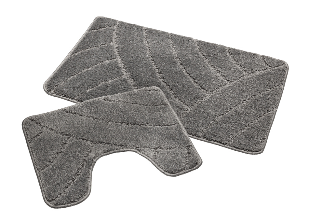 Nevada Badmat Laagpolig Badkamer Set 2-Delig Grijs