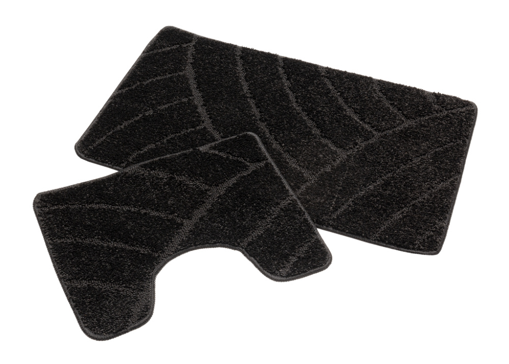 Nevada Badmat Laagpolig Badkamer Set 2-Delig Zwart