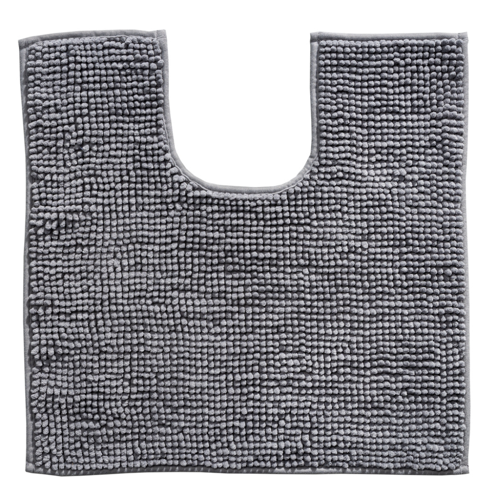 Indiana Fluffy Soft - Effen Badmat met Uitsparing - Soft Touch - Antraciet