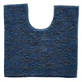 Indiana Fluffy Soft - Effen Badmat met Uitsparing - Soft Touch - Blauw Navy