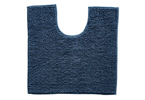Indiana Fluffy Soft - Effen Badmat met Uitsparing - Soft Touch - Blauw Navy