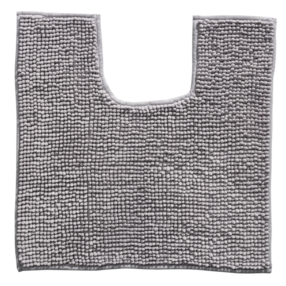 Indiana Fluffy Soft - Effen Badmat met Uitsparing - Soft Touch - Grijs