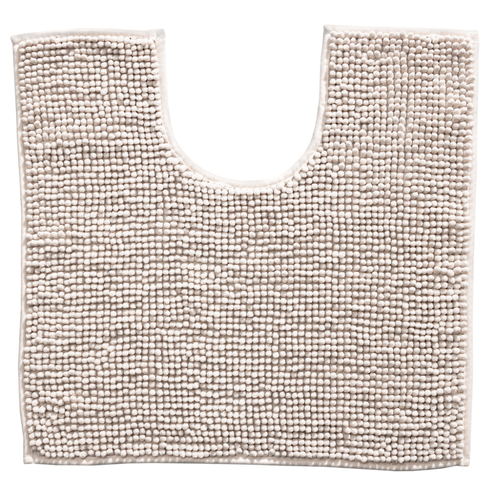Indiana Fluffy Soft - Effen Badmat met Uitsparing - Soft Touch - Beige