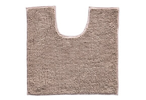Indiana Fluffy Soft - Effen Badmat met Uitsparing - Soft Touch - Taupe