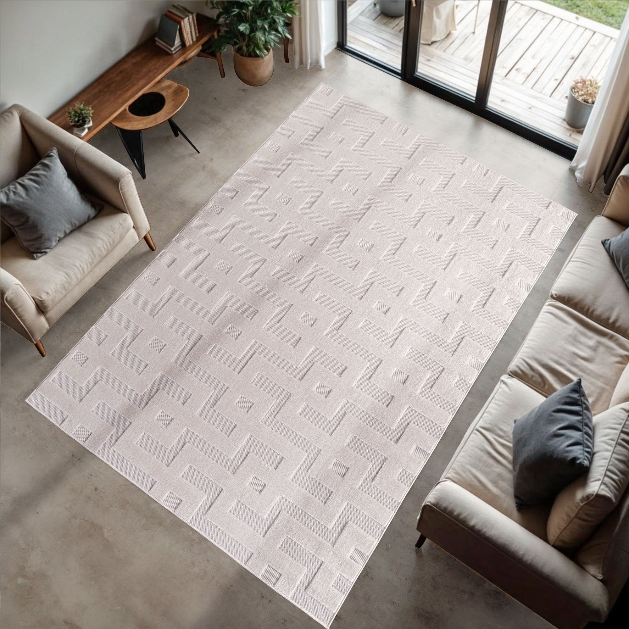 Doha Buitenkleed Heaven - In & Outdoor - Vloerkleed voor Tuin Terras Balkon- Creme