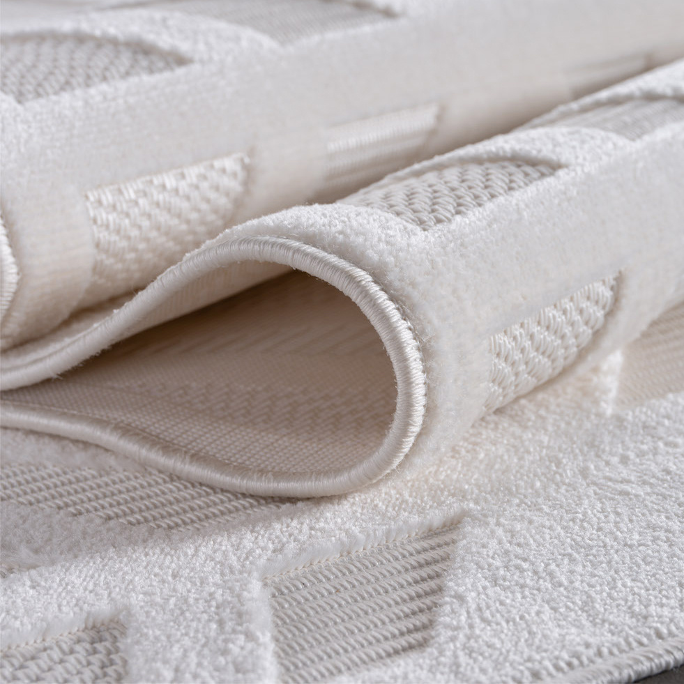 Doha Buitenkleed Palm - In & Outdoor - Vloerkleed voor Tuin Terras Balkon- Creme