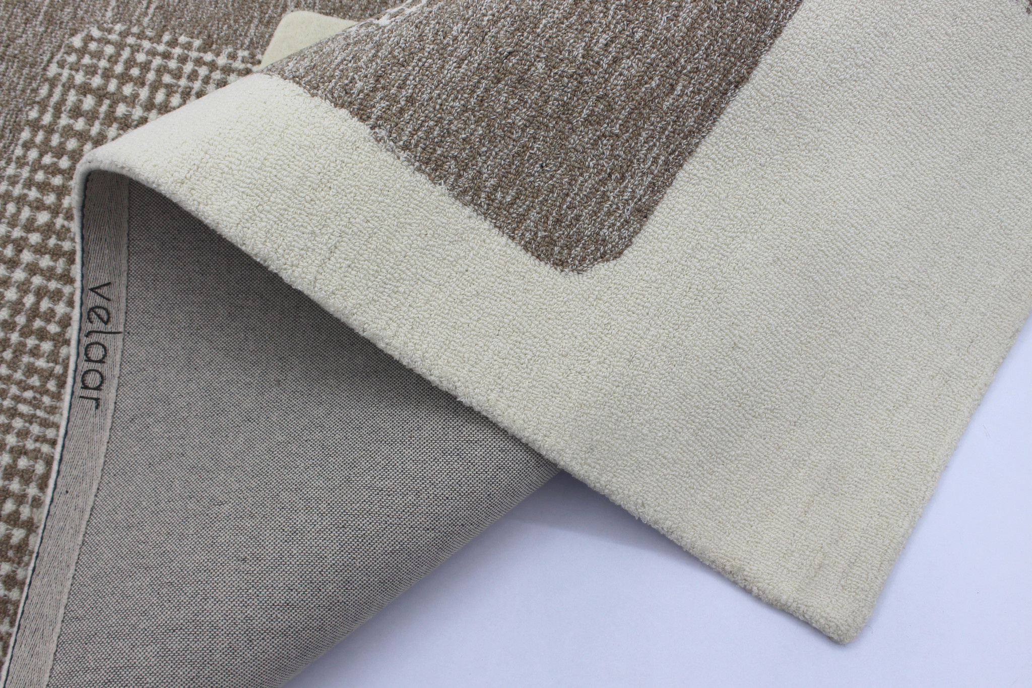 Outlet - Japandi Design - 100% Wol Vloerkleed - Effen Creme Beige