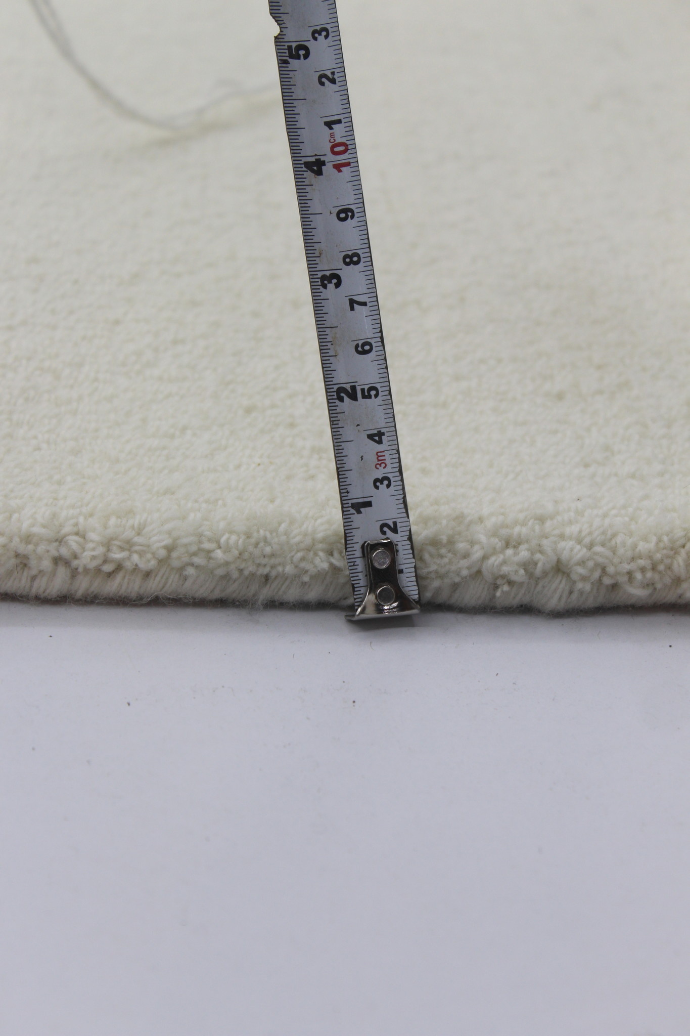 Outlet - Japandi Design - 100% Wol Vloerkleed - Effen Creme Beige