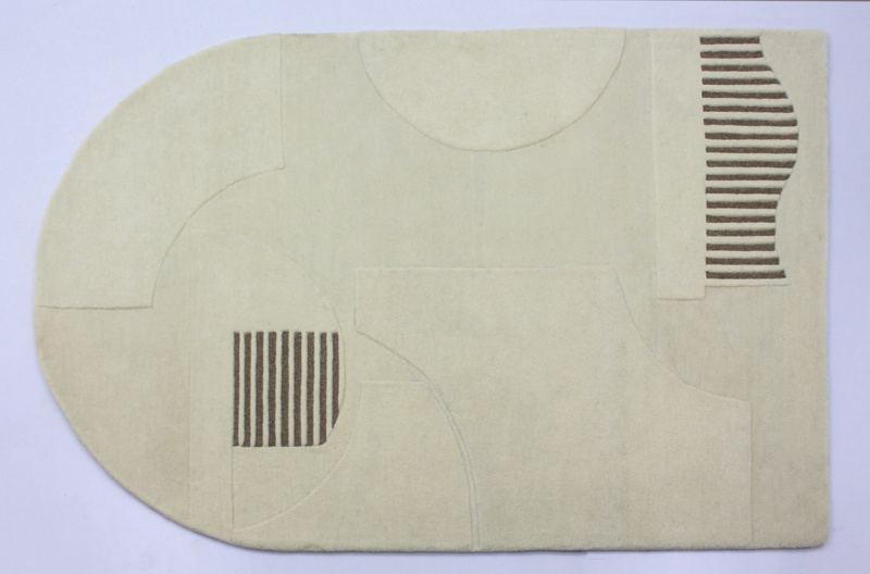 Organisch Vloerkleed Form Creme/Beige – 100% Wol - Japandi