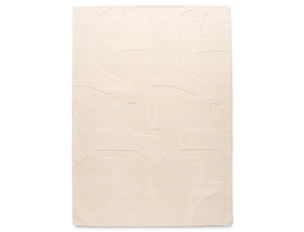 Outlet - 100% Wol Japandi Vloerkleed Bermuda - 100% Wol - Laagpolig Tapijt - Creme