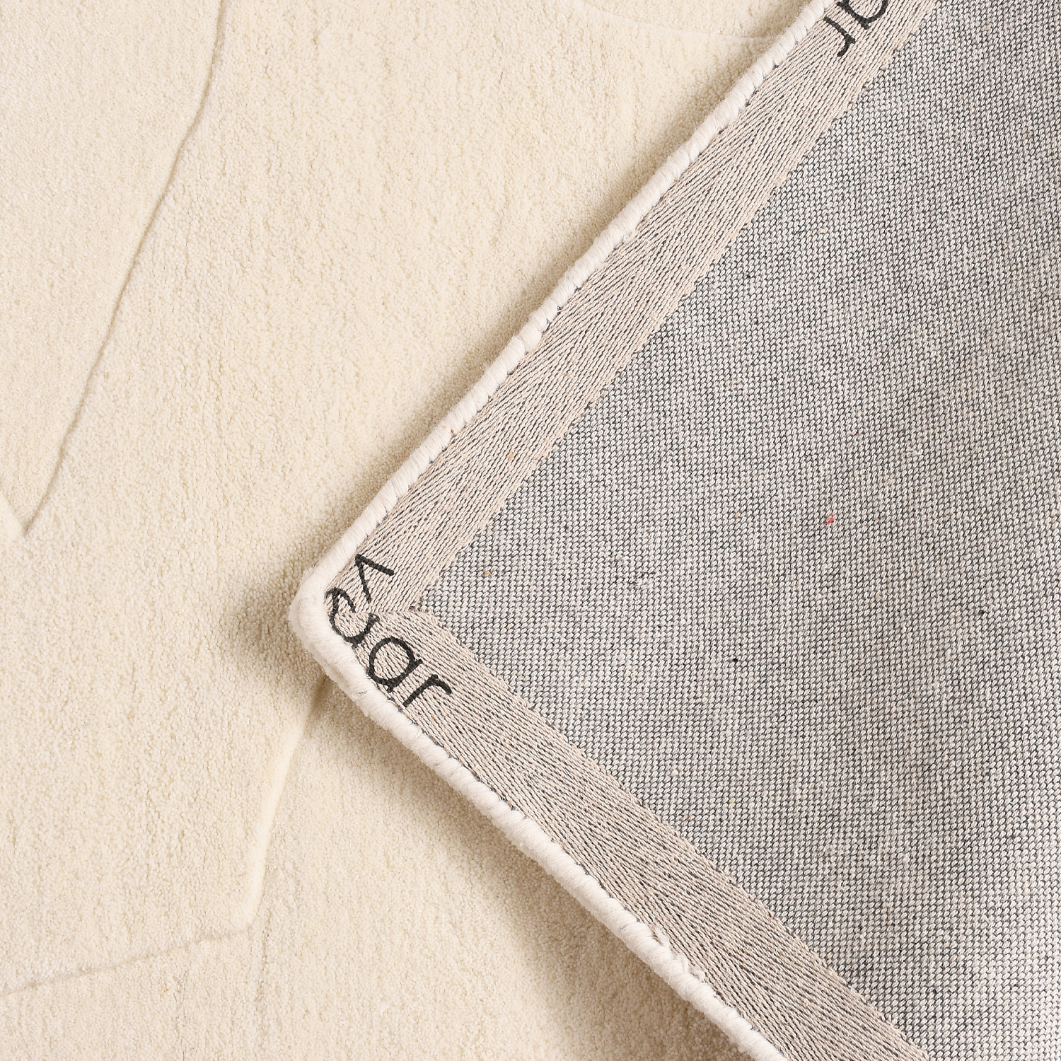 Outlet - 100% Wol Japandi Vloerkleed Bermuda - 100% Wol - Laagpolig Tapijt - Creme