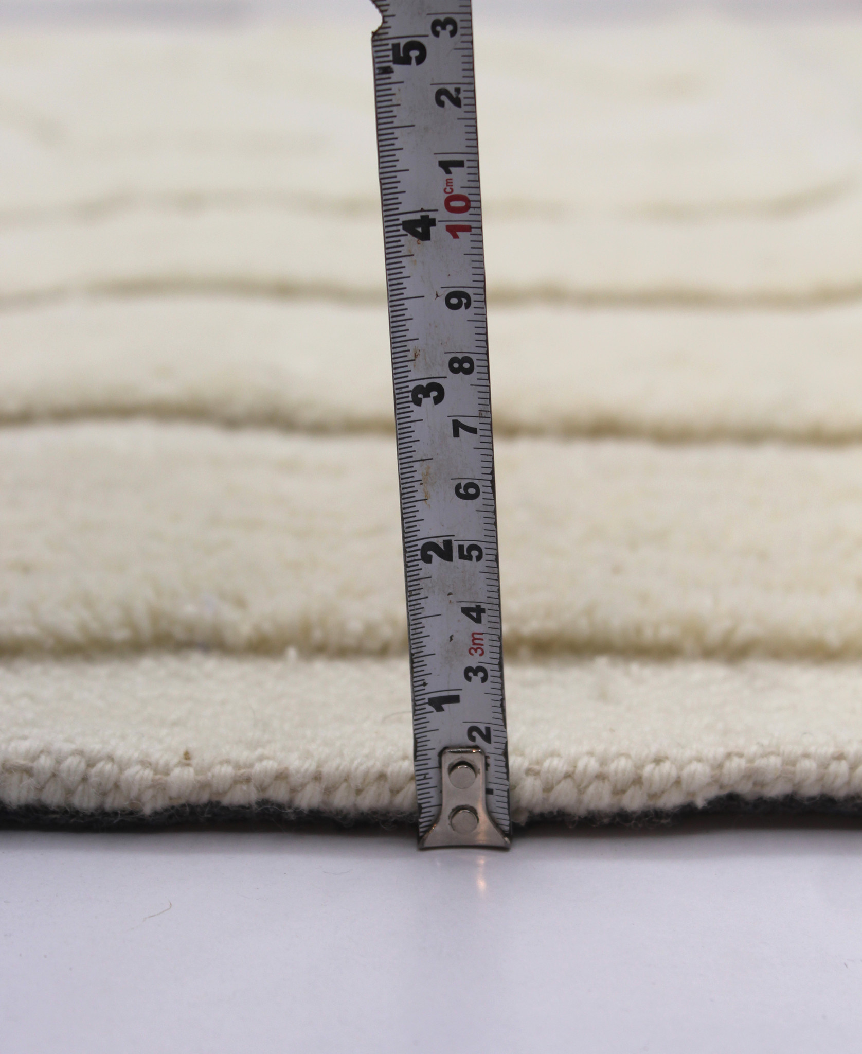 Outlet - Japandi Design - 100% Wol Vloerkleed - Effen Creme