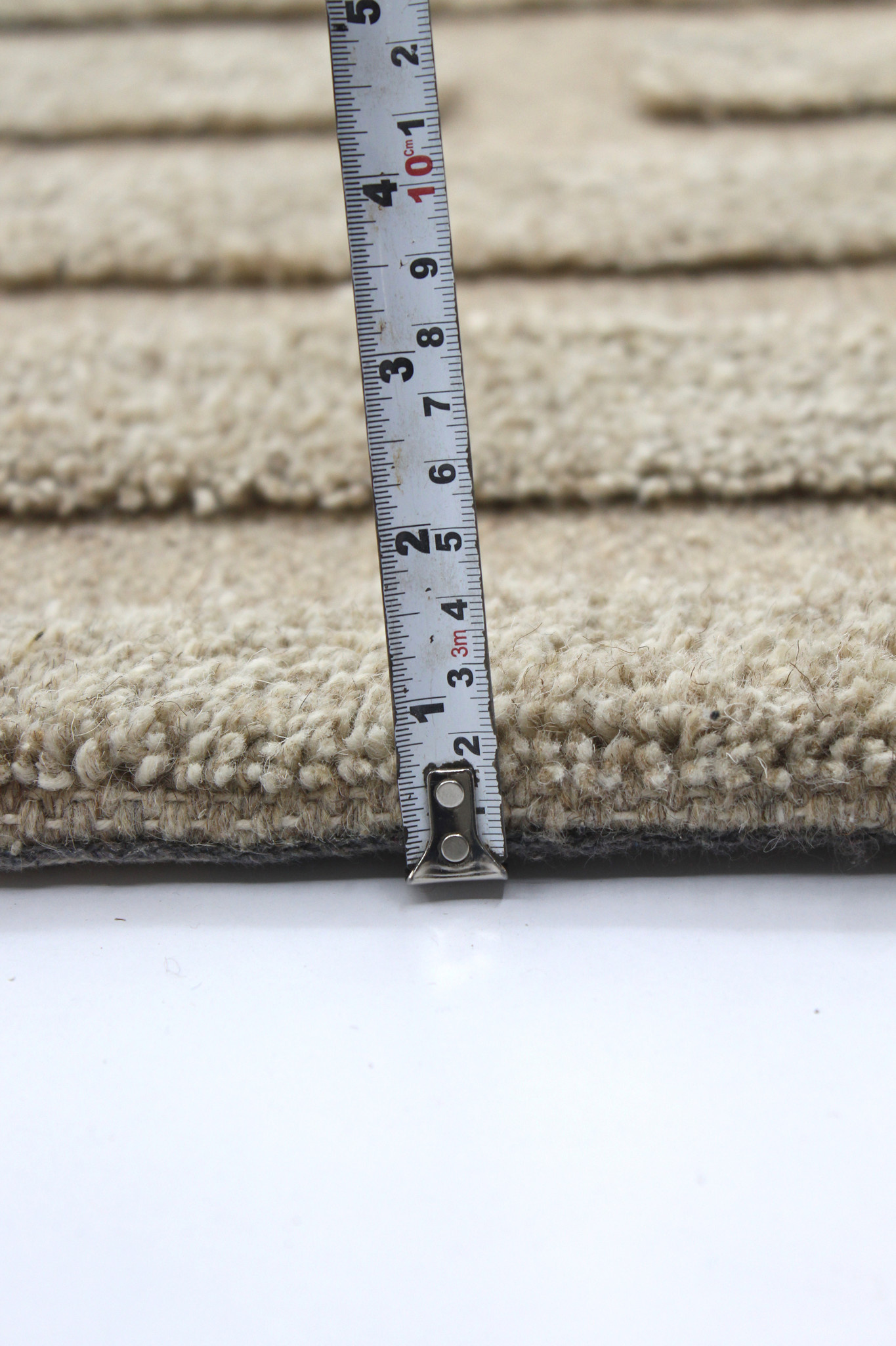 Outlet - Design Berber 100% Wol Vloerkleed - Effen Beige
