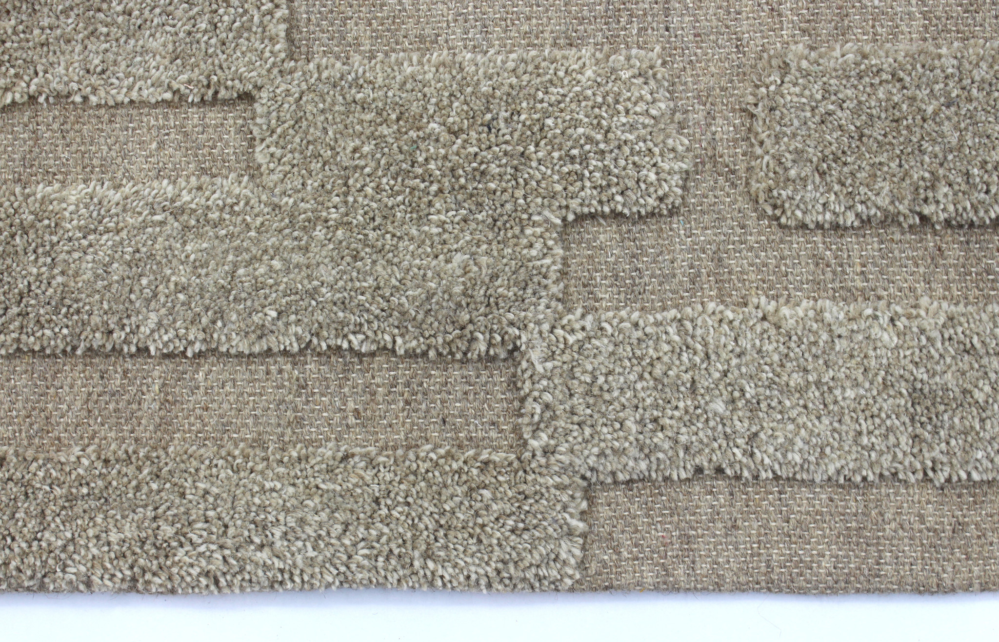 Outlet - Design Berber 100% Wol Vloerkleed - Effen Beige